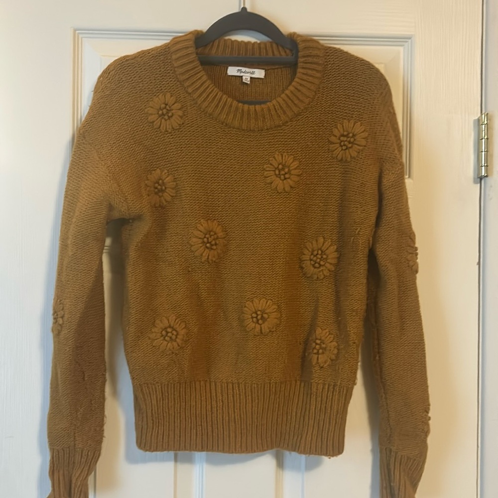 Flower Embroidered Pullover Sweater